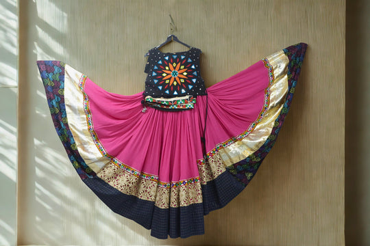 Pink soft ghagra with blouse