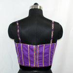 Deep Purple Shoulder Strap Blouse with Lace Work - image 2