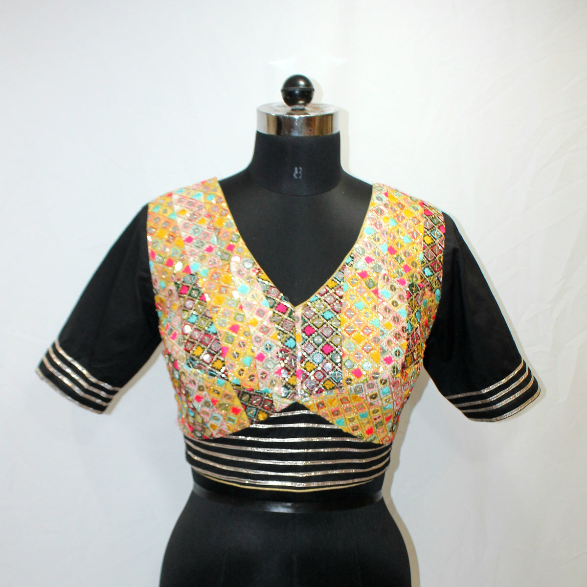 Navratri Festival Blouse with Lace & Hand Work - LABEL KAVITA