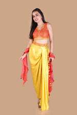 Yellow Draped Dhoti Pants Set - image 2