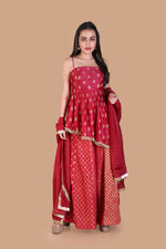 Red Sharara Set with Dupatta - image 5