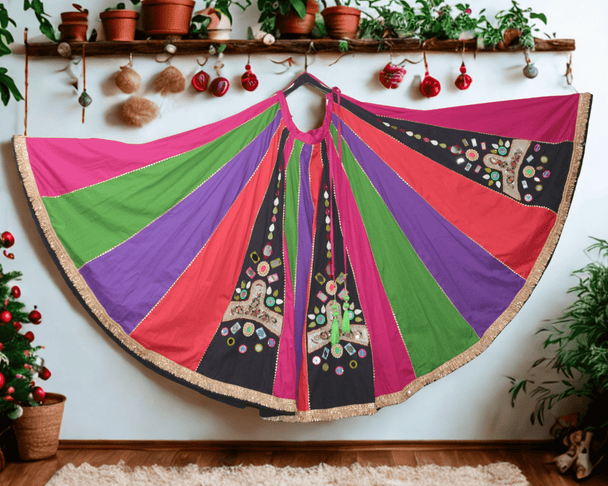 Multi color kali ghagara with hand work