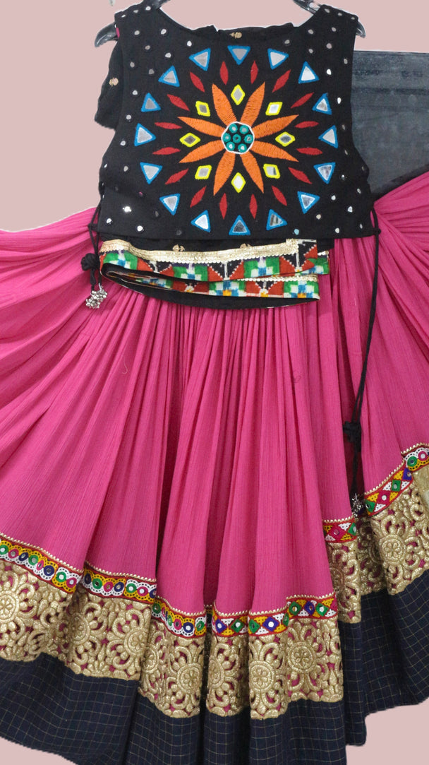 Pink soft ghagra with blouse
