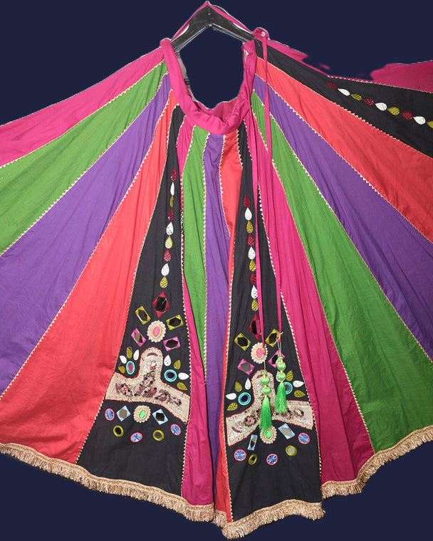 Multi color kali ghagara with hand work