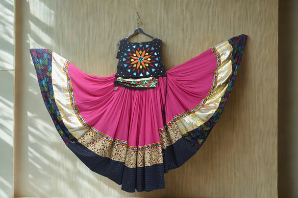 Pink soft ghagra with blouse