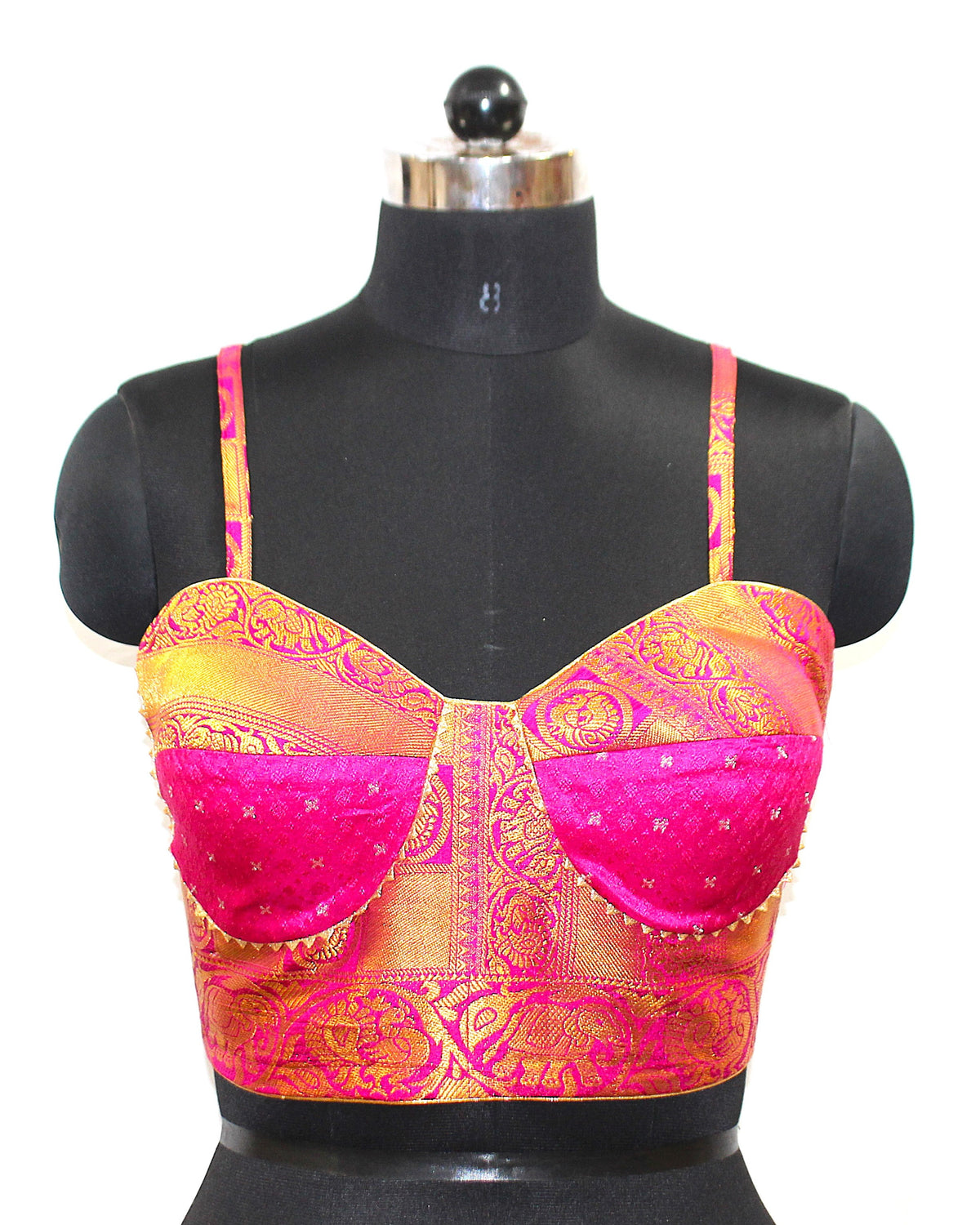 Rani Pink Silk Designer Choli Top - image 2