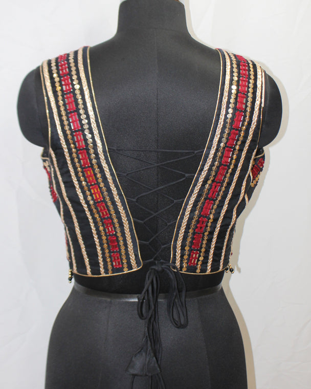 BLOUSE SLEEVELESS WITH HAND WORK EMBRODIARY