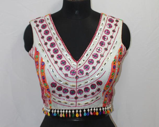 BLOUSE TOP SLEEVE LESS WITH HAND WORK