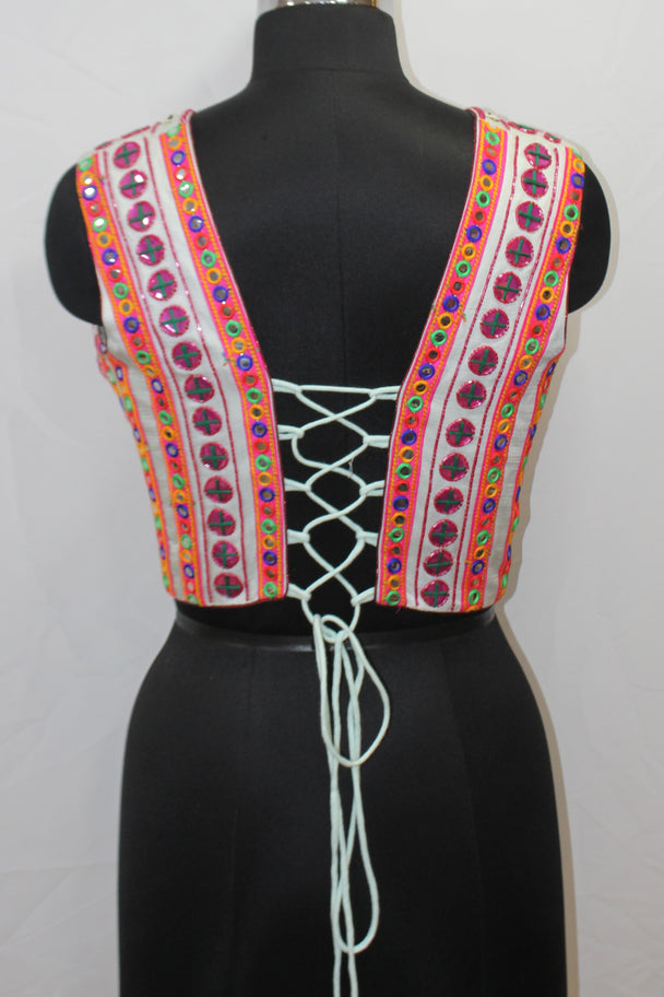 BLOUSE TOP SLEEVE LESS WITH HAND WORK