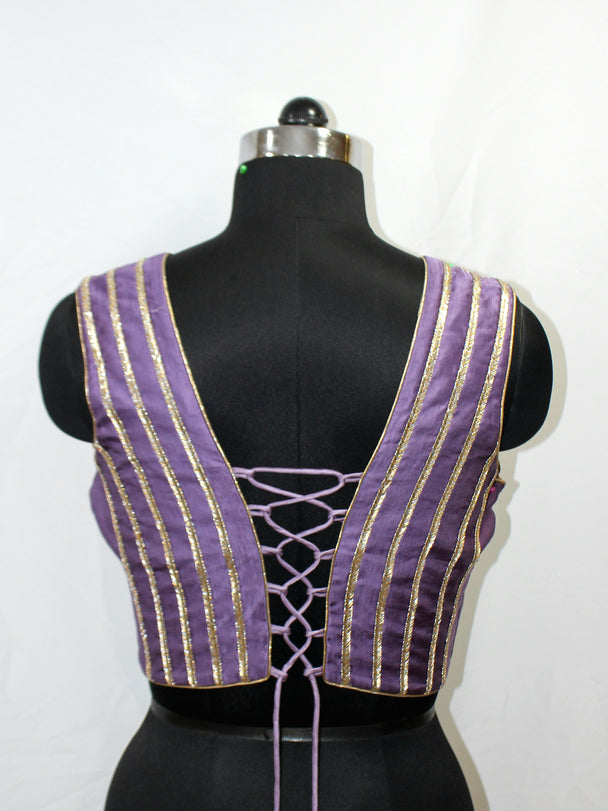 SLEEVE LESS BLOUSE WITH HAND WORK