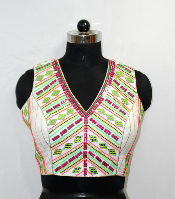 BLOUSE TOP SLEEVE LESS WITH HAND WORK