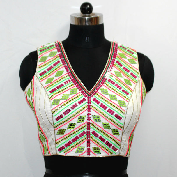 BLOUSE TOP SLEEVE LESS WITH HAND WORK