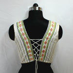 Designer Hand Embroidered Sleeveless Blouse Top - image 3