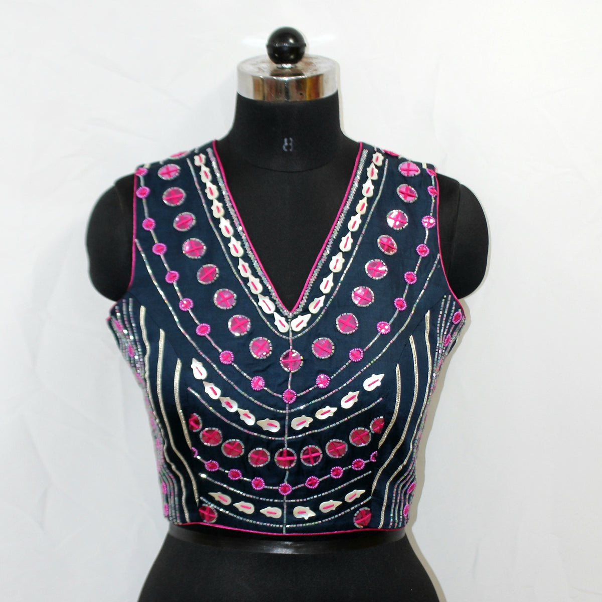 Designer Sleeveless Blouse with Hand Embroidery - image 2