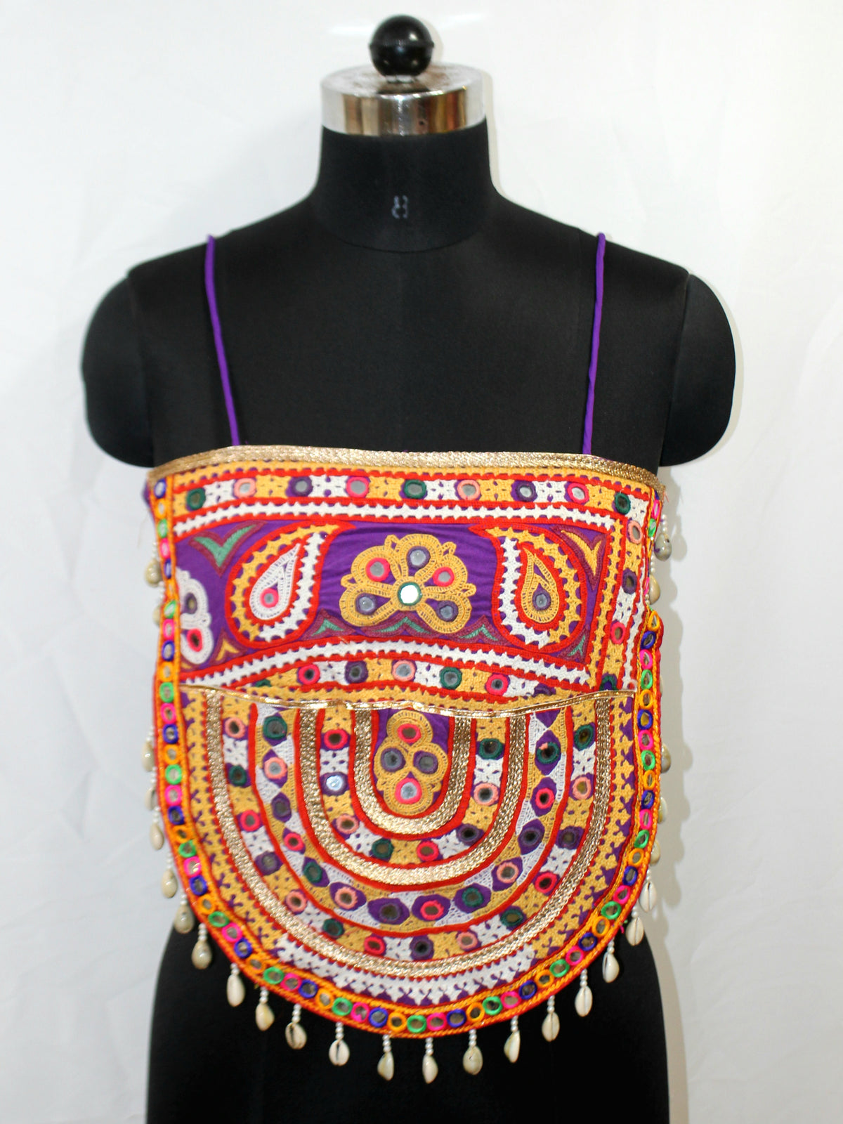 Navratri Kutchi Hand Work Blouse Top with Shoulder Straps - image 2