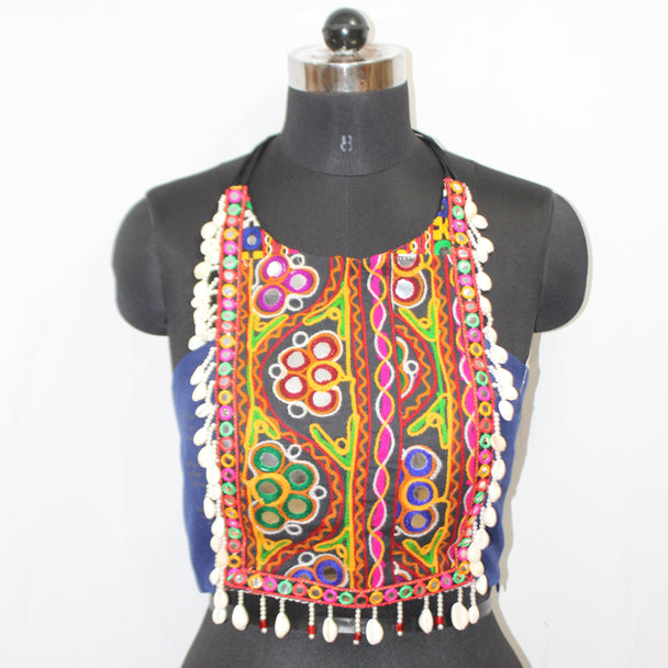 BLOUSE TOP WITH HAND WORK PATCH FOR NAVRATRI