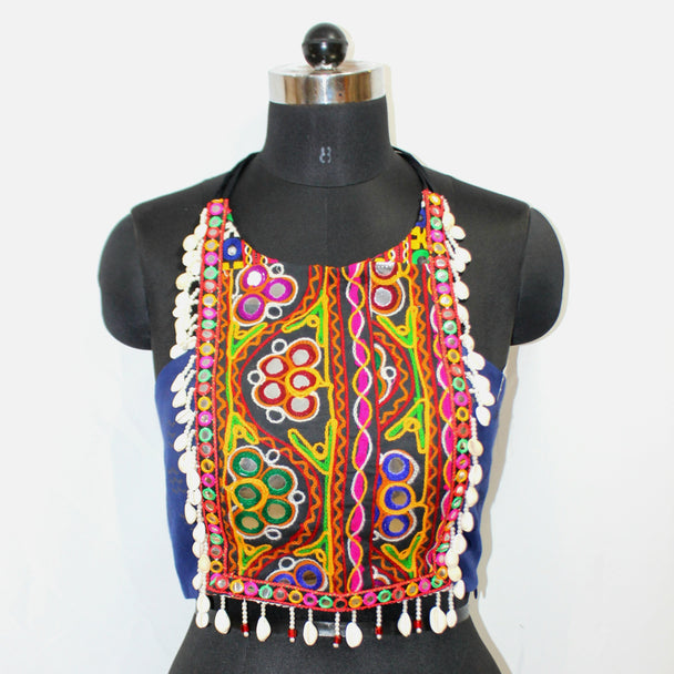 BLOUSE TOP WITH HAND WORK PATCH FOR NAVRATRI