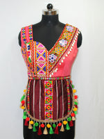 Pink Long Sleeveless Blouse Top for Navratri - LABEL KAVITA