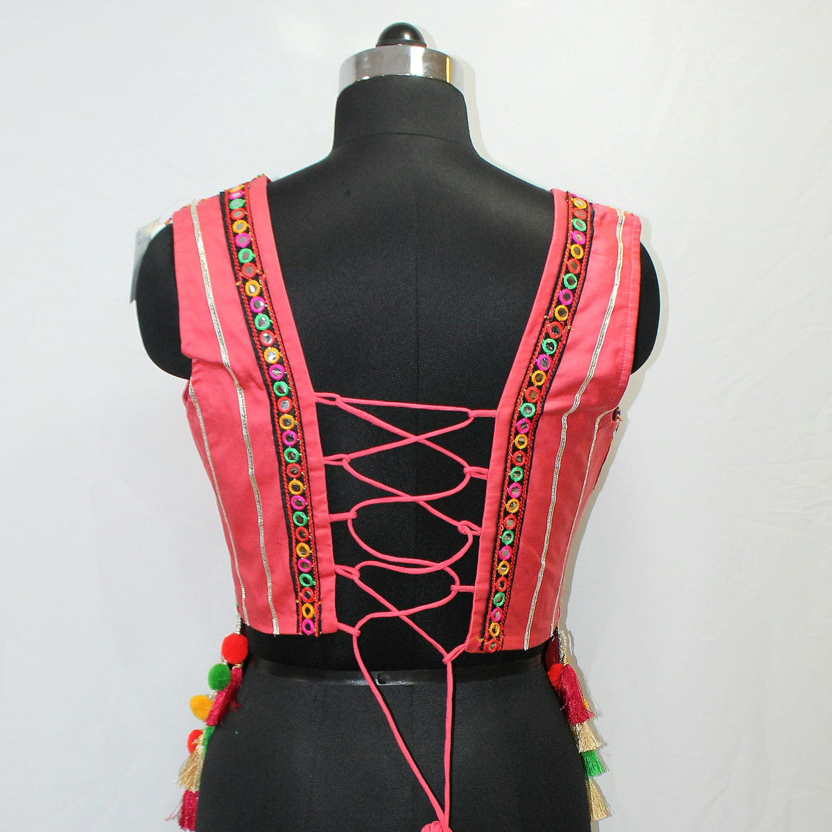 Pink Long Sleeveless Blouse Top for Navratri - image 2