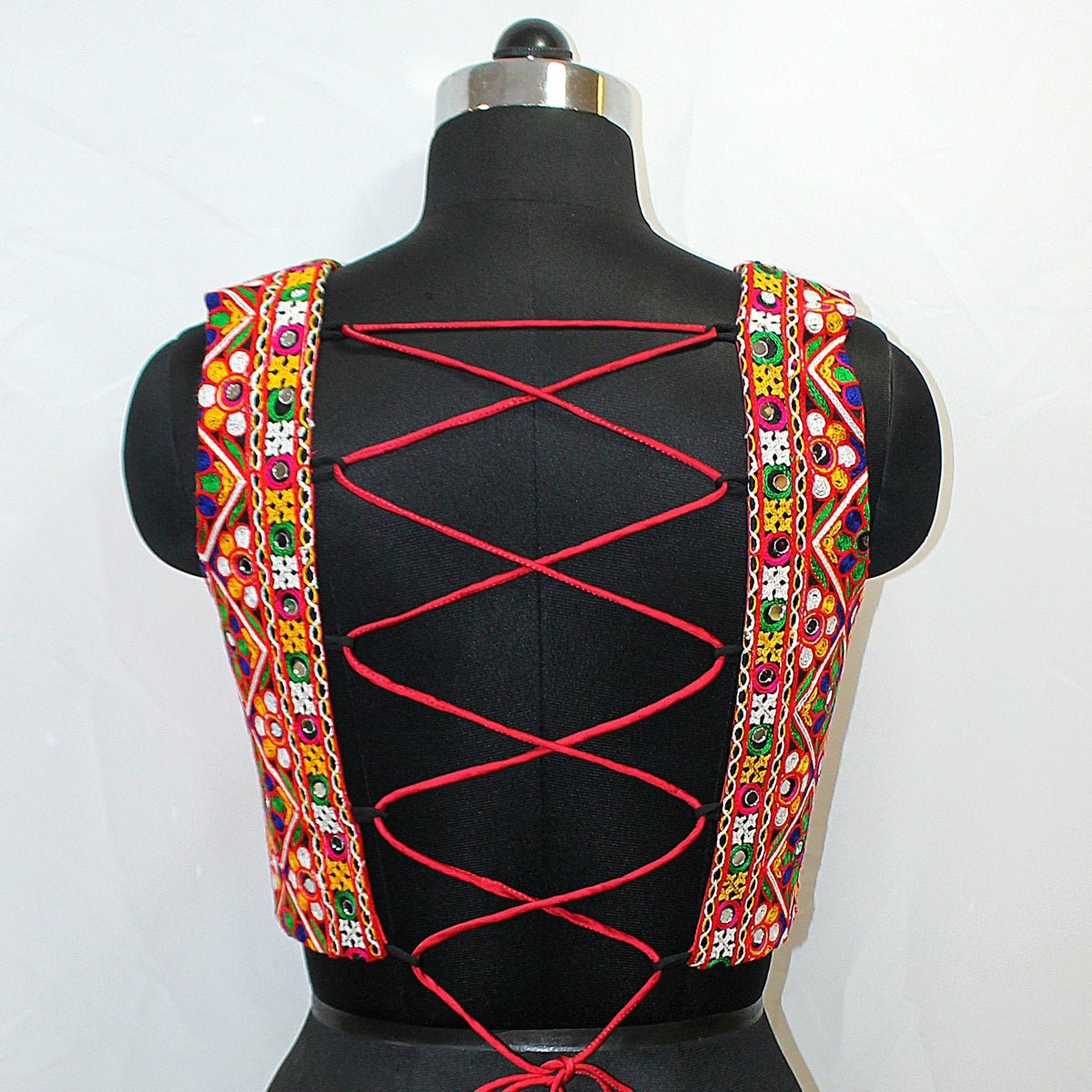 Garba Special Sleeveless Blouse with Hand & Lace Work - image 2