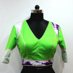 Green Ombre Blouse with Sleeves for Navratri - image 2