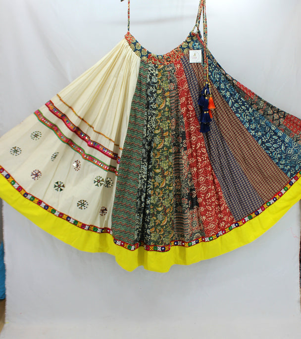 cotton gauthi print hand work mirror work