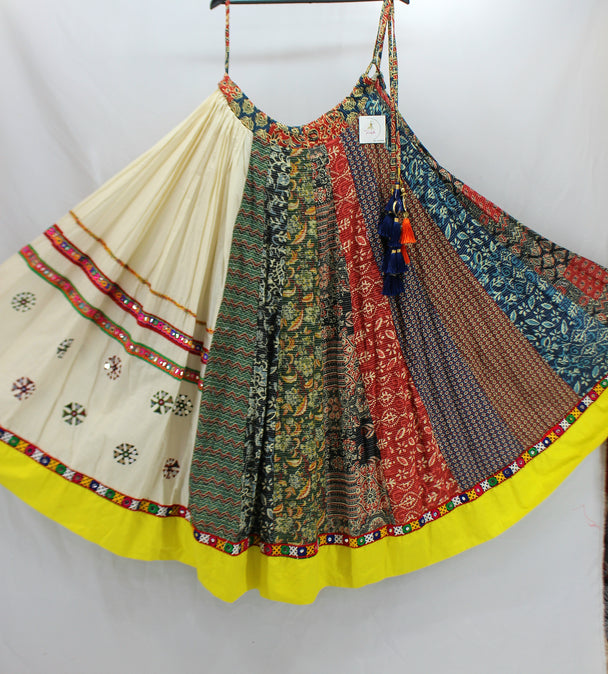 cotton gauthi print hand work mirror work