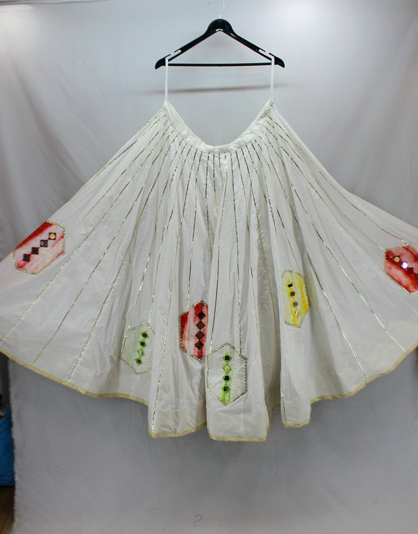 lengha pure cotton mirror work