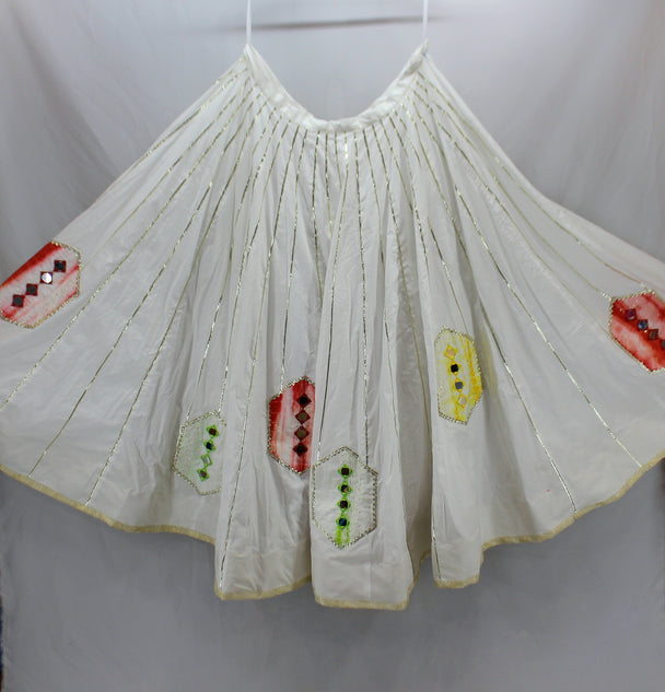 lengha pure cotton mirror work