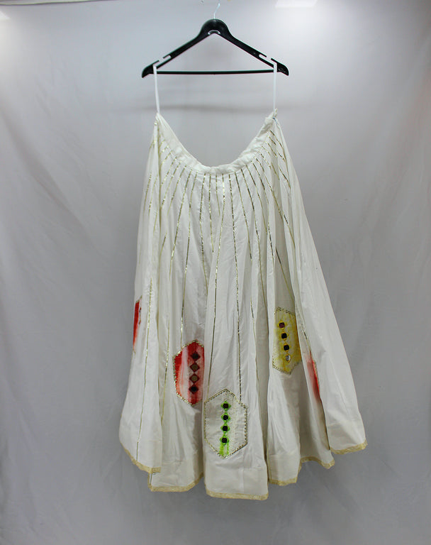 lengha pure cotton mirror work