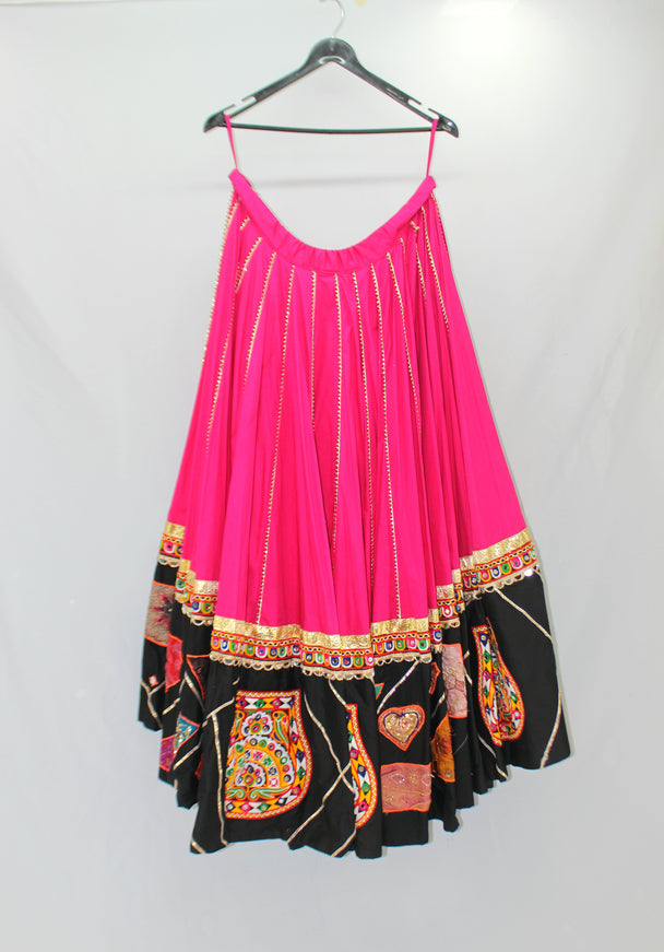 pink lengha hand crafted