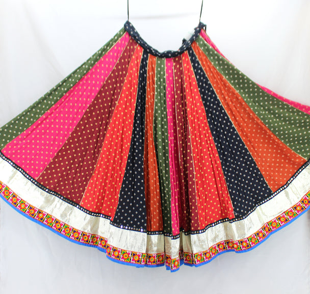 lengha multi colour with ancient print