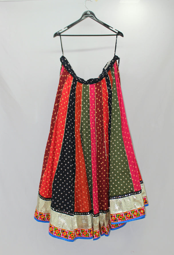 lengha multi colour with ancient print