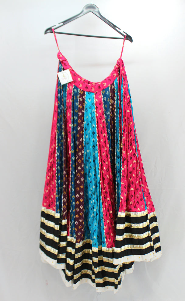 lehenga multi colour cotton with lace work