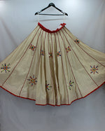 Antique Cream Cotton Lehenga with Hand Work - LABEL KAVITA