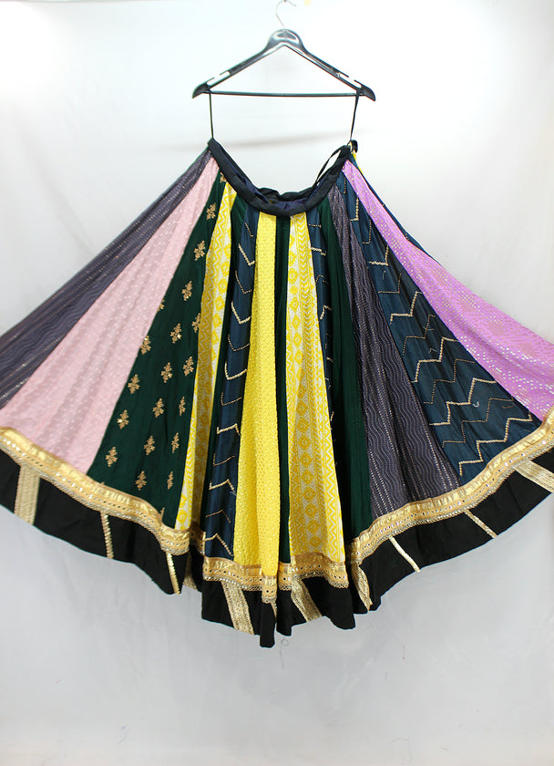 lehenga with multi colour kali designs