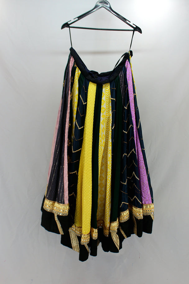 lehenga with multi colour kali designs
