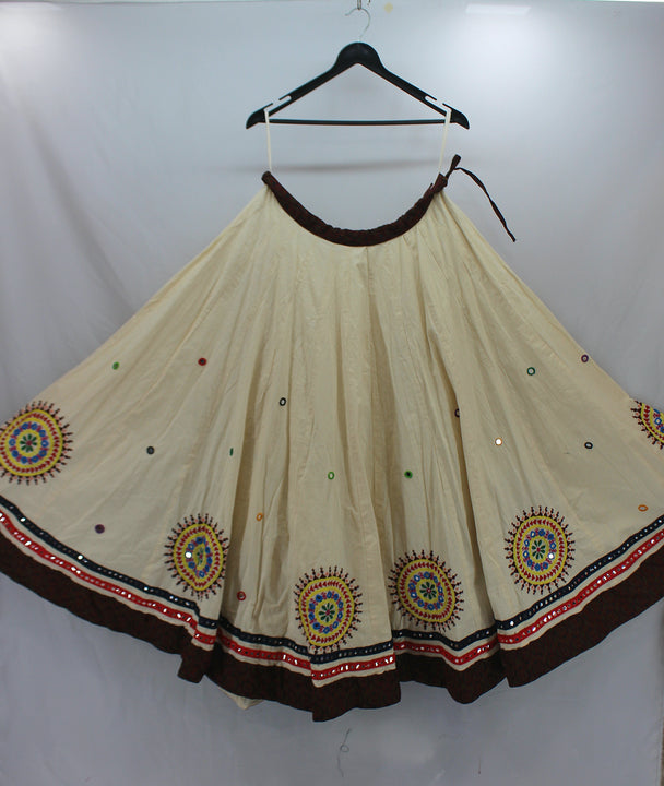 lehenga premium cotton cream hand work