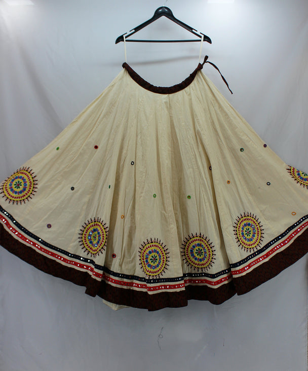 lehenga premium cotton cream hand work