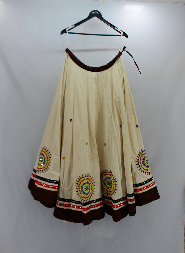 lehenga premium cotton cream hand work