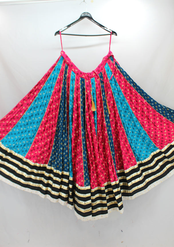 lehenga pure cotton multi colour kali
