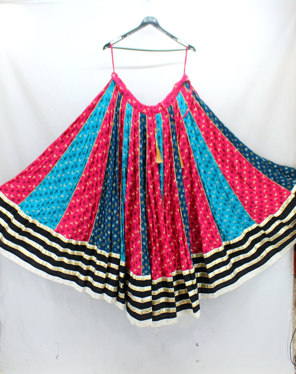 lehenga pure cotton multi colour kali