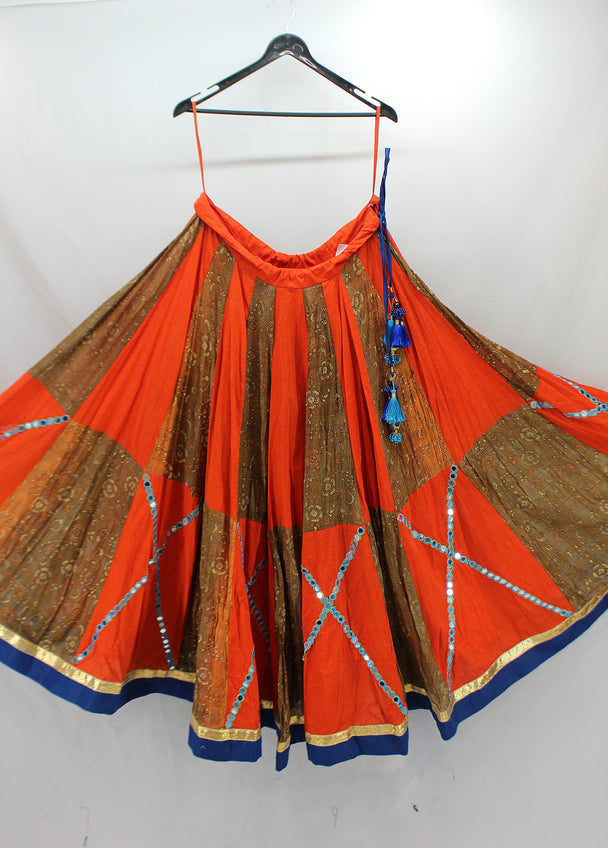 lehenga orange kali design