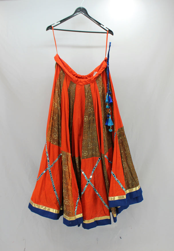 lehenga orange kali design