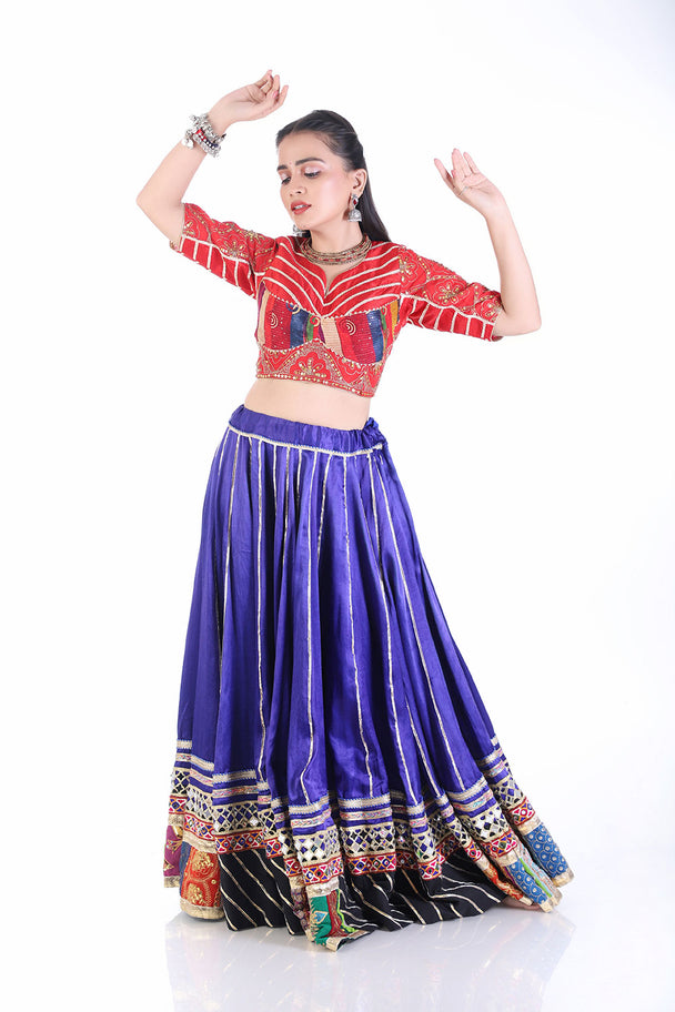 classic gota patti anarkali with voluminous silhouette