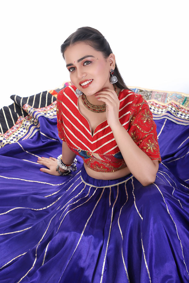 classic gota patti anarkali with voluminous silhouette