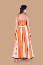 Orange & White Striped Lehenga - image 3